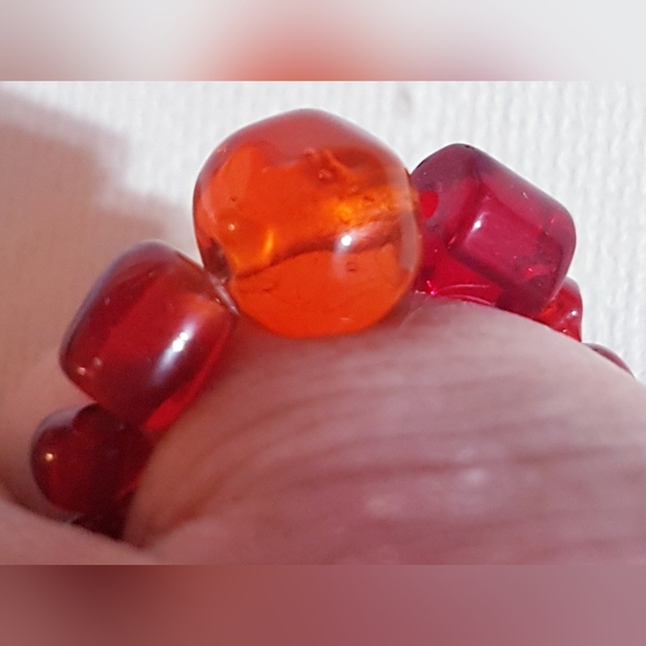 Red Scarf Women's Ring Handmade Jewelry s8-9 NEW - Picture 4 of 13